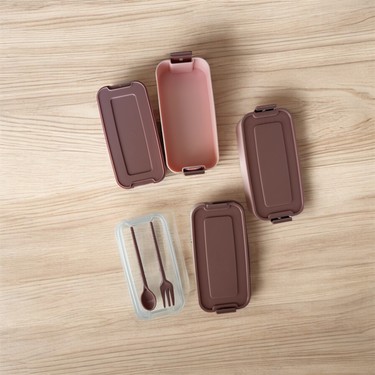 Gondol 3 Katlı Lunch Box Diyet Beslenme Saklama Kabı - Çatal Fiyatı