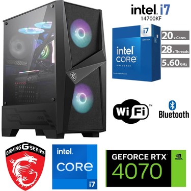 DDR5 GAMİNG PC / 12 GB RTX4070 / i7 14700KF (i7 14.NESİL) / Fiyatı DDR5 GAMİNG PC / 12 GB RTX4070 / i7 14700KF (i7 14.NESİL) / Fiyatı