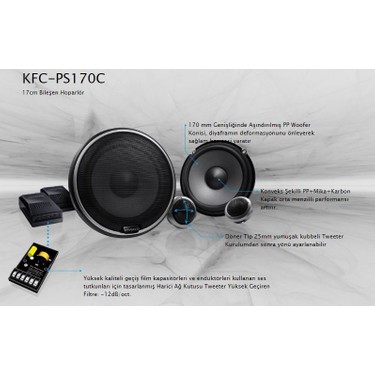 Kenwood KFC-PS170C 17 cm 400 Watt Oto Hoparlör 2 Yollu Mid Fiyatı