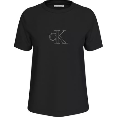 Calvin Klein Kad n Outl ned Ck Regular Tee T Shirt Siyah Fiyat