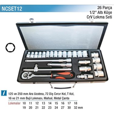 【natsu♡】FOXEYノベルティセット Nt Tools 26 Parça 1/2 Altıköşe Lokma Seti NCSET12 Fiyatı