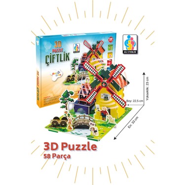 Bonkido 3D Puzzle çiftlik 58 Parça, 3 Boyutlu Puzzle Fiyatı