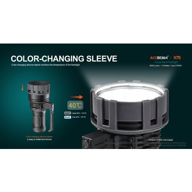 Acebeam X75 80000 Lümen El Feneri Siyah Renkli LED Ampul ile Fiyatı