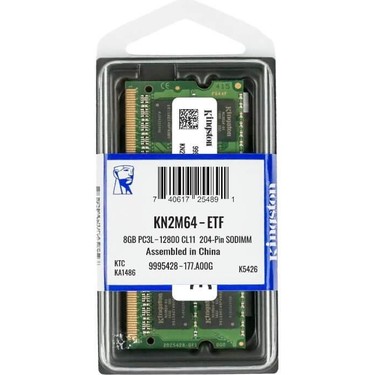 Kingston 8gb DDR3L 1600 Mhz Notebook Ram Bellek - KN2M64-ETF Fiyatı