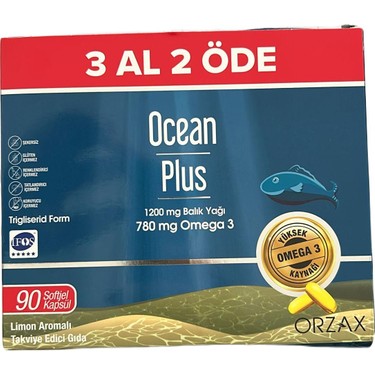 Orzax Ocean Plus Omega 1200 Mg 90 Kapsül - 3 Al 2 Öde Fiyatı