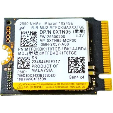 Mıcron TFDKBK1T0TGE 1024GB 2550 Nvme GEN4X4 3.3V Ssdı Fiyatı
