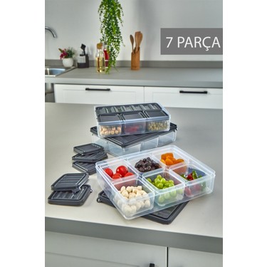 Alacarte 7 Parça Vakumlu Kapaklı Sızdırmaz Saklama Kabı Seti Fiyatı