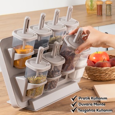 Porsima 1123 8'li Standlı Baharatlık Seti - 350 ml Fiyatı