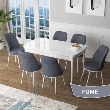Canisa Zen Serisi Açılabilir Beyaz Mdf 80X132 Mutfak Masa Fiyatı