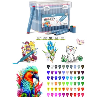 Glance Art-X Sketch Marker Çift Taraflı Kalem Seti 60'lı Fiyatı