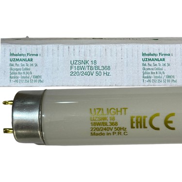 Uzlight 18W Sinek Öldürücü BL368 G13 Duylu T8 Floresan (2 Fiyatı