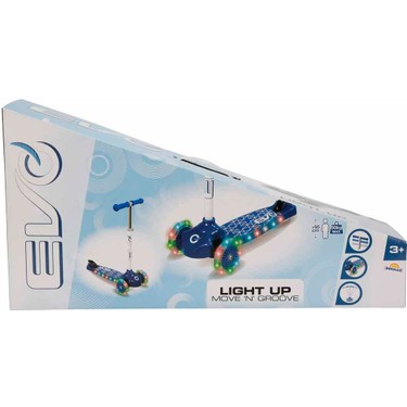Evo Light-Up Move 'N' Groove kinderstep, driewielige driewielige step met kantelbare wielen, oplichtende wielen, groene dinosaurusprint, voor kinderen vanaf 2 jaar