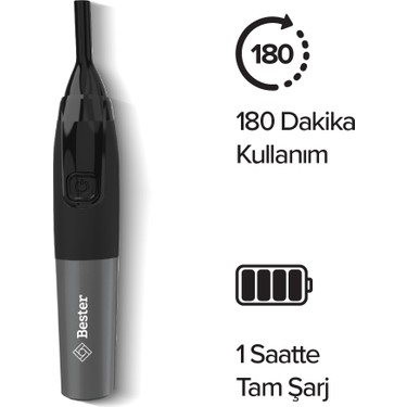 Bester NE8003 Işıklı Şarj Edilebilir Kulak Burun Tüy Kesme Fiyatı