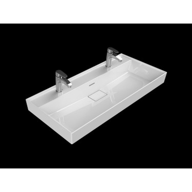 Turkuaz Sharp Etajerli Lavabo 100 x 48 cm (Tek Hazneli Çift Fiyatı