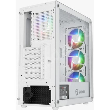 Zoko Chiko White 4X12 cm Argb Fan Mesh Panel Temperli Cam Fiyatı