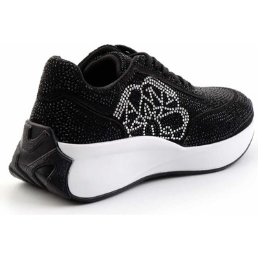 Bambi Siyah Taşlı Kadın Sneaker K01234073587 Fiyatı
