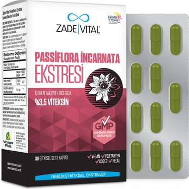 Zade Vital Passiflora Ekstresi 30 Bitkisel Kapsül Fiyatı