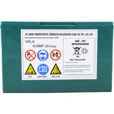 Safir Jel Akü 12 V - 32 Ah 9.8kg - 6'lı Set Fiyatı