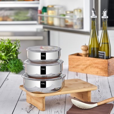 Taç Triobox Çelik Saklama Kabı Seti (16-18-20 cm) 6 Parça Fiyatı