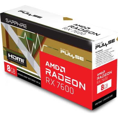 Sapphıre Amd Radeon RX 7600 Pulse 8GB 128Bit 2755 MHz GDDR6 Fiyatı