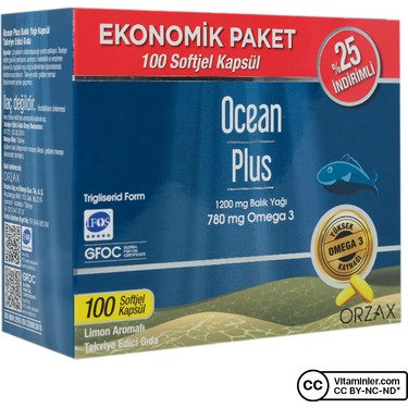 Orzax Ocean Plus 1200 Mg 100 Kapsül Limon Aromalı Omega 3 Fiyatı