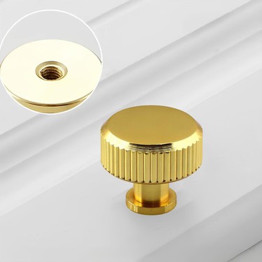 Badem10 Taç Çizgili Düğme Metal Kulp Gold Altın Çekmece Fiyatı