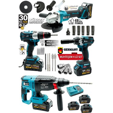 Germany Style 4'lü Set 99880VPX Şarjlı Taşlama- Şarjlı Fiyatı