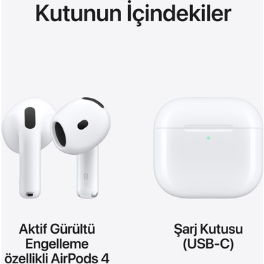 Apple Airpods 4- Aktif Gürültü Önleme Özellikli (MXP93TU/A) Fiyatı