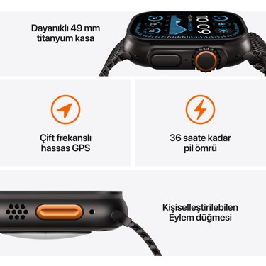 Apple Watch Ultra 2 GPS + Cellular 49mm Siyah Titanyum Kasa Fiyatı