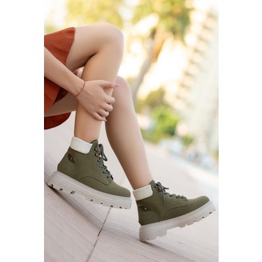 Shemard Joo Haki Cat Bağcık Detaylı Kadın Bot Fiyatı