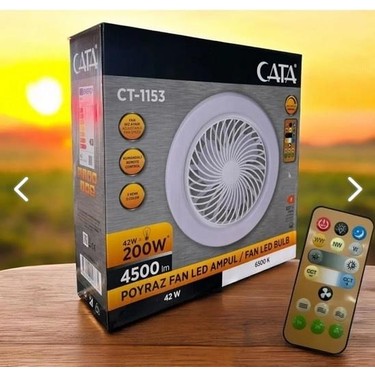 Cata 42W Poyraz Fan LED Ampül Kumandalı CT-1153 Işıklı Fiyatı