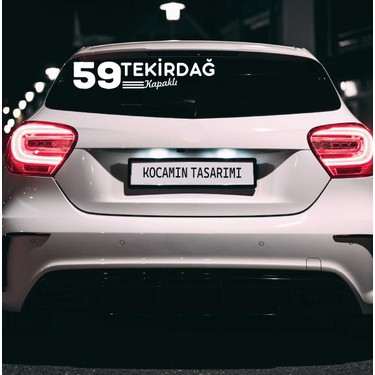 Tekirdağ 59 Plaka Kodlu Beyaz Araç Sticker Kapaklı Ilçe Fiyatı