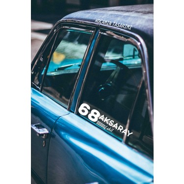 Aksaray 68 Plaka Kodlu Beyaz Araç Sticker Eskil Ilçe Yazılı Fiyatı