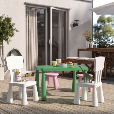 IKEA Mammut Çocuk Masası Yeşil Dikdörtgen 77 x 55 cm Fiyatı