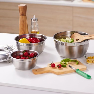 IKEA Cıklıd Çelik Saklama Kabı Seti, Paslanmaz Çelik, 3'lü Fiyatı