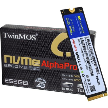 Twinmos NVME256GB2280AP, Alphapro, 256GB, 3600-3250MB/S, Fiyatı