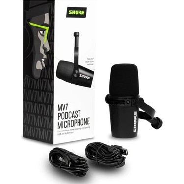 新品未開封 SHURE MV7 + PODCAST MICROPHONE Shure Mv7 Podcast Yayın Mikrofonu Xlr ve USB Bir Arada Fiyatı