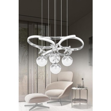 LEDライト　EF-1950-50W 4個セット Eray Aydınlatma 9278-50 Kr 4 Toplu Krom Led Avize(Beyaz Işık Fiyatı