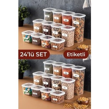 Vienev Etiketli Foly Kare Erzak Saklama Kabı 24'lü Set Fiyatı