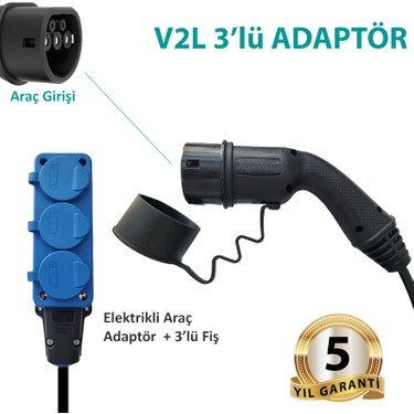 BYD V2Lアダプター Hgsşarj Byd, V2L Adaptör 3'lü Priz, Elektrikli Aracınıza Fiyatı