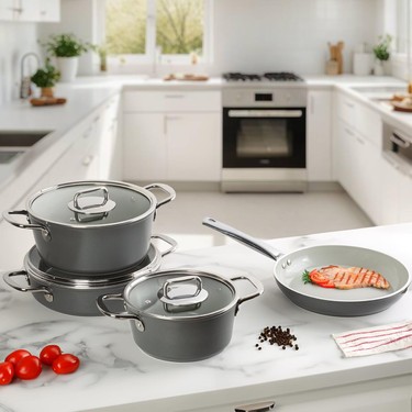 Aryıldız Neo-Ceramic 7 Parça Tencere Seti Antrasit AR256190 Fiyatı