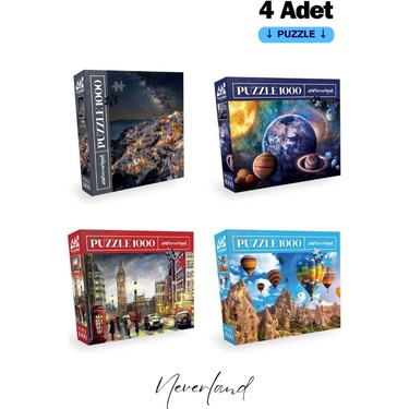 Neverland 4 Adet 1000 Parça Puzzle - Santorini / Gezegenler Fiyatı