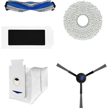 AiLomey Ersatzteile-Set Für Ecovacs Deebot T30 Omni / T30 Pro Omni | 1x Hauptbürste, 2x HEPA Filter, 4x Beutel, 4x Tücher, 2x Seitenbürsten