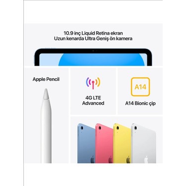 Apple iPad 10.nesil 256GB 10.9 Wi-Fi Tablet Sarı MCMG4TU/A Fiyatı