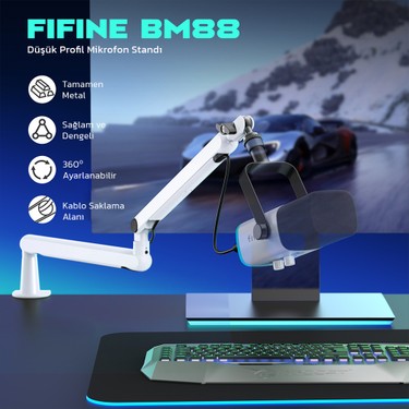 Fifine BM88 360 Derece Ayarlanabilir Profesyonel Beyaz Fiyatı