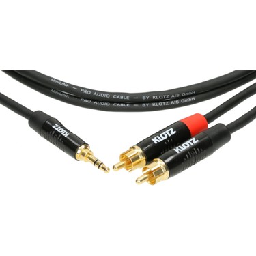 Klotz Pro Altın Uçlu Mini TRS Jack - 2x RCA Siyah 3m Y-Kablo Fiyatı