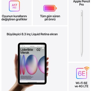 Apple iPad Mini 128GB 8.3 Wi-Fi + Cellular Tablet Mavi Fiyatı
