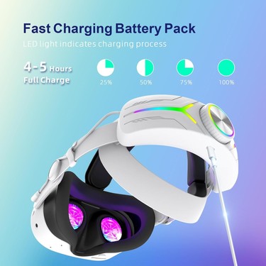 Qwos Kafa Bandı Rgb Comfort Pil 12000MAH Quest 3s Için Fiyatı