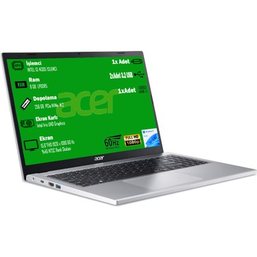 Acer Aspire 3 A315-510P I3-N305 8 GB 256 GB SSD 15.6” FHD Fiyatı