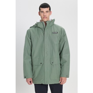 Regular Fit Normal Kesim Kapüşonlu Açık Yeşil Parka Ceket Fiyatı